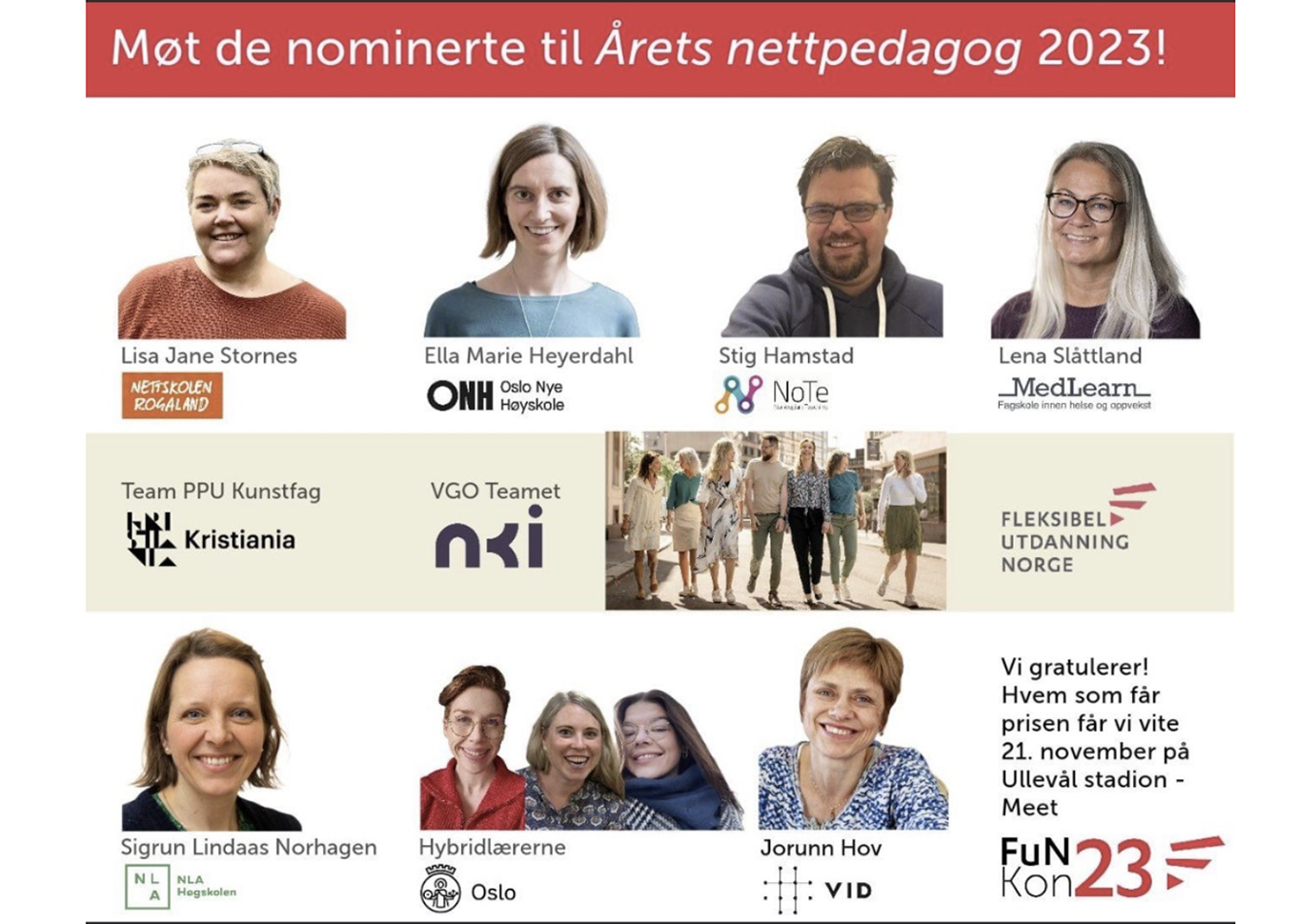 Foto: Faksimile fra Fleksibel Utdanning Norge Årets nettpedagog 2023