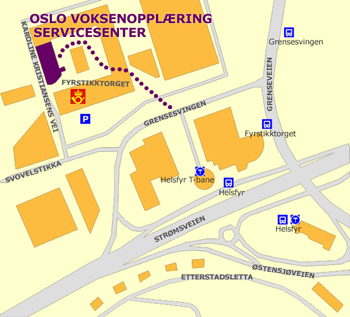 Oslo VO Servicesenter - kart